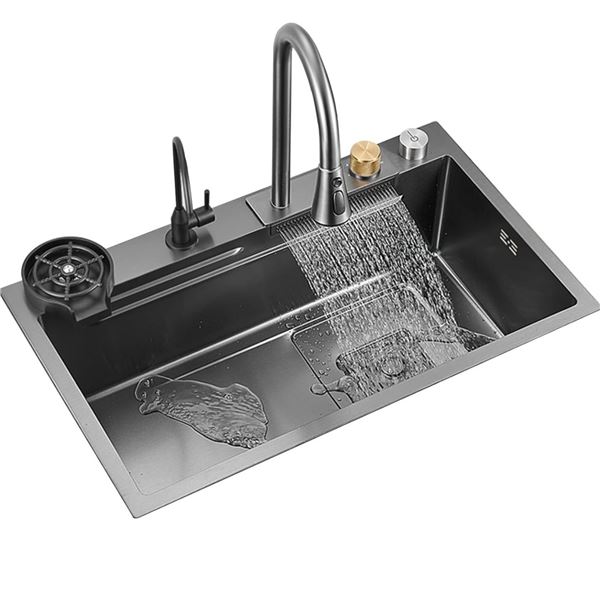 New - HAND SINK - Kitchen Stainless Steel Sink - Brushed, 88 x 51 x 27 cm (DLS-8246) - without box
