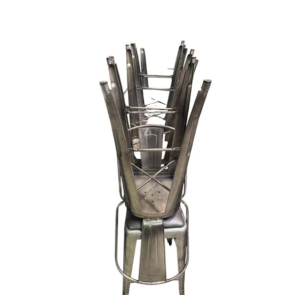 Group of 8 Gunmetal Bar Stools