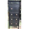 Image 5 : Black 4-Drawer Wooden Dresser, H50" x W21" x D14"