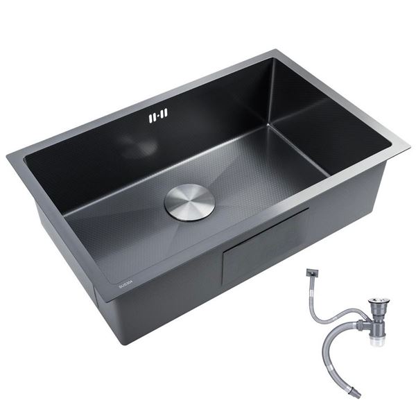 New - HAND SINK - Kitchen Stainless Steel Sink - Black, 88 x 51 x 27 cm (DLS-8246)