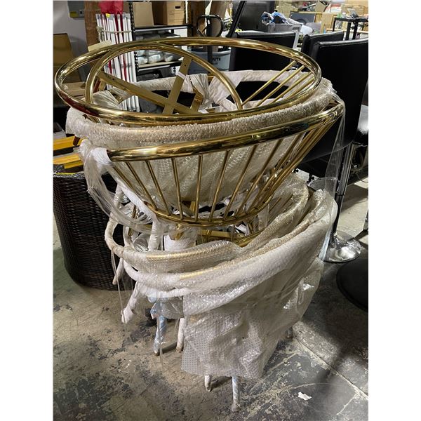 Group of 6 Gold-Tone Metal Chairs