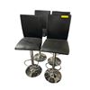 Image 1 : 4-Pcs Black Faux Leather Swivel Bar Stools (some wear)