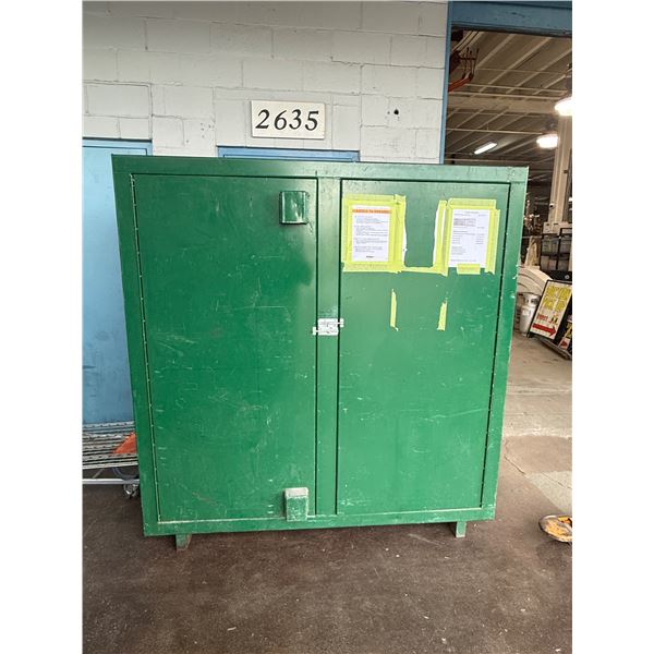 Green 2-Door Jobsite Cabinet, H75" x W71" x D24"