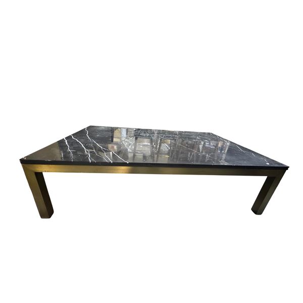 Marble-style Black Coffee Table, H16" x 60" x36" (Minor scratches on the surface)