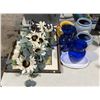 Image 1 : Floral Decor, Cobalt Vases, Pottery & Framed Art