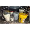 Image 2 : Group of Assorted Construction Materials - Includes Nails, Paint Pails, Finishes etc