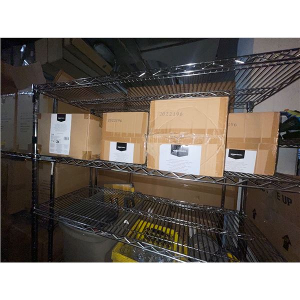 Group of 6 Amazon Basic Spinning Jewelry Stand & 3 Pack of 2 Amazon Basic Storage Bins