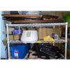 Image 1 : Group of 3 Shelves of Assorted Items - Includes Naipo Foot spa, Garmin GPS Navigator, Painting, Clot
