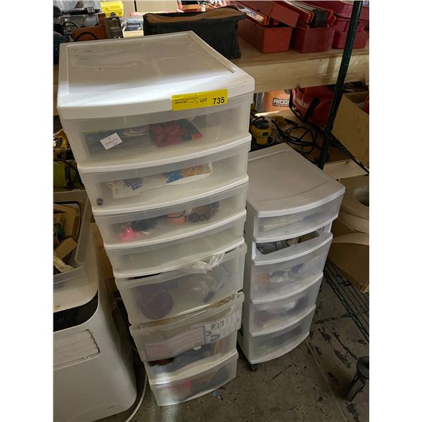 Group of 2 white Storage Drawers with Art & Craft Contents