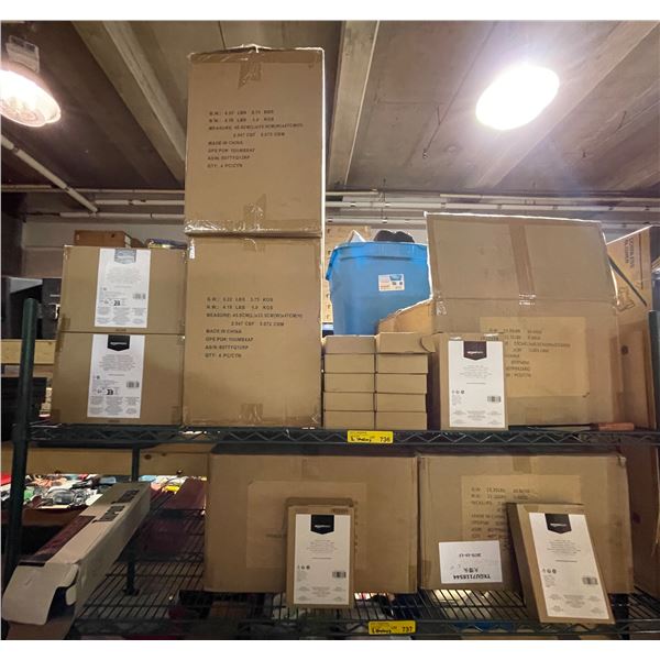 Group of Assorted Amazon Basic Items - Includes Storage Bins, Hip Bands, Decorative Brush set etc