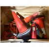 Image 2 : Large Wooden Crate on Wheels With Contents - Includes Traffic Cones,  Fire Extinguisher, etc