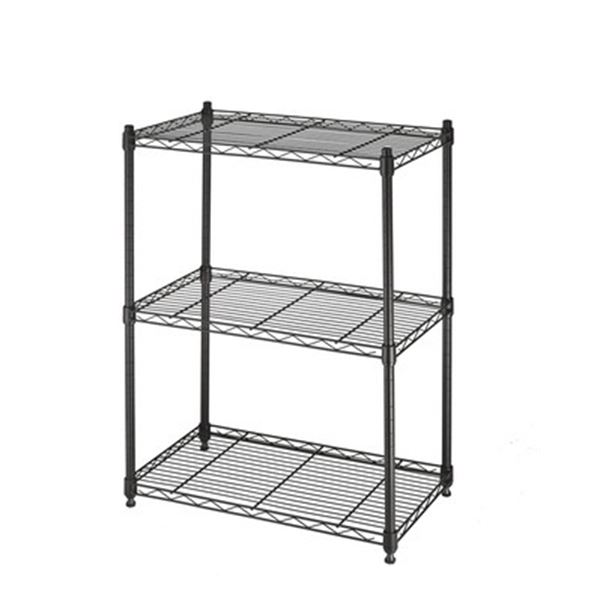 Supreme 3 Tier Metal Shelving Black - Approx 14" x 36" x 36"
