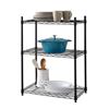 Image 2 : Supreme 3 Tier Metal Shelving Black - Approx 14" x 36" x 36"