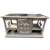 Image 1 : Metallic Finished Wooden Console Table with Cabinet and Shelving - Approx 48" x 20" x 29"