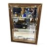 Image 1 : Golden Rectangular Mirror with Wooden Frame - Approx 48" x 30"