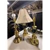 Image 2 : Group of 3 Lamps - Golden and Green - One shade