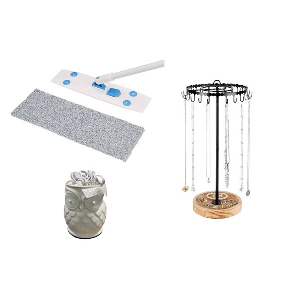 Large Group of Amazon Basic Items - Includes Jewelry Tree Stands, Dust sweepers, etc