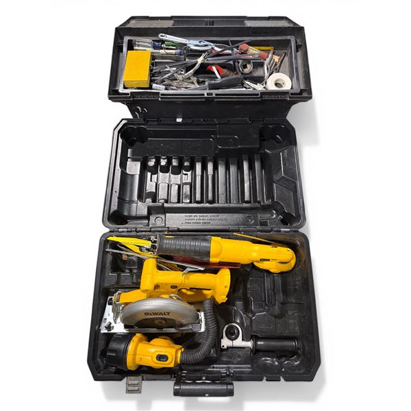 Group of Tools - Includes - Tool Box With Contents, DeWalt Circular saw & Hand Saw