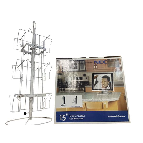 NEC 15" MultiSync LCD1565 Monitor & Wire Retail Display Rack