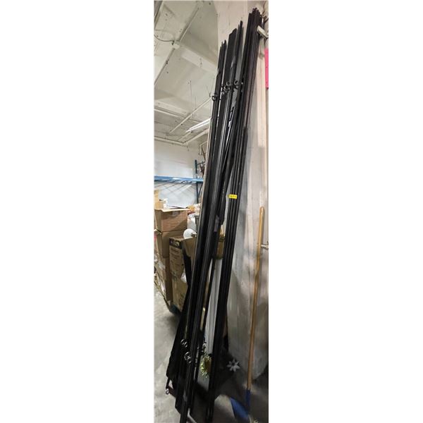 Group of Long Black Metal Structural Supports