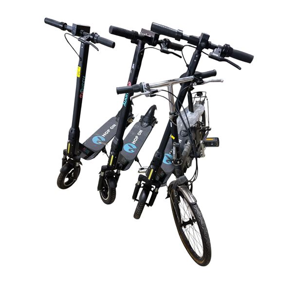 3 Bunny Scooters and 1 Bike- As Is