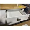 Image 3 : White 2-Drawer Kitchen Island, H37" x W38" x D17"