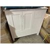 Image 1 : White Wooden Multi-Drawer Bathroom Vanity, H36" xW36" xD22"