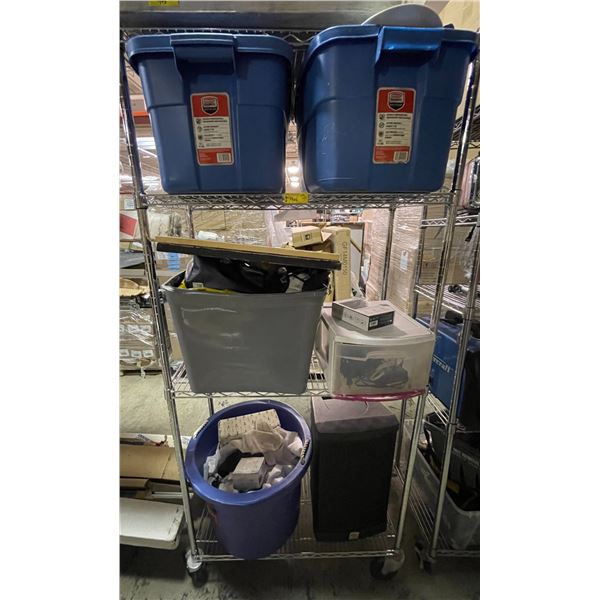 3-Shelf of Misc Household and Clothing Items