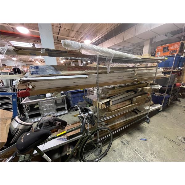 Group of Drop Ceiling Grid, Cross Tee, and Suspension System Components