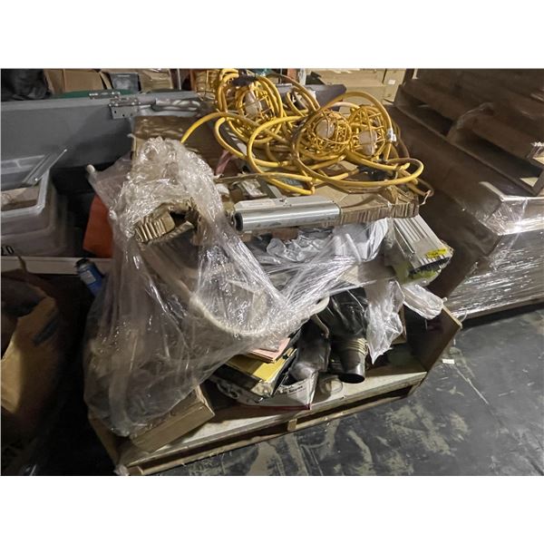 Pallet of Assorted Construction Tools and Hardware