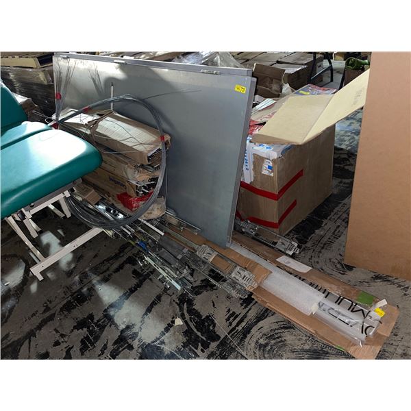 Assorted Commercial Hardware: 2 Doors, Slide Rails, Metal Enclosure Panel, and More