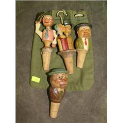 4 Antique Wood Corks