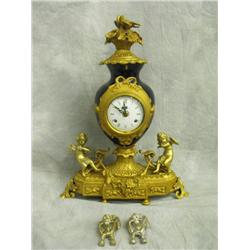 Gilt Bronze Figural Mantel Clock