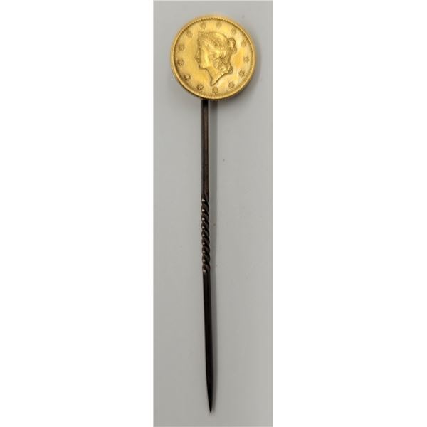 Antique Gold Coin Stick Pin