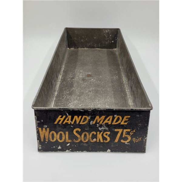 VTG Metal Handmade Wool Socks Box