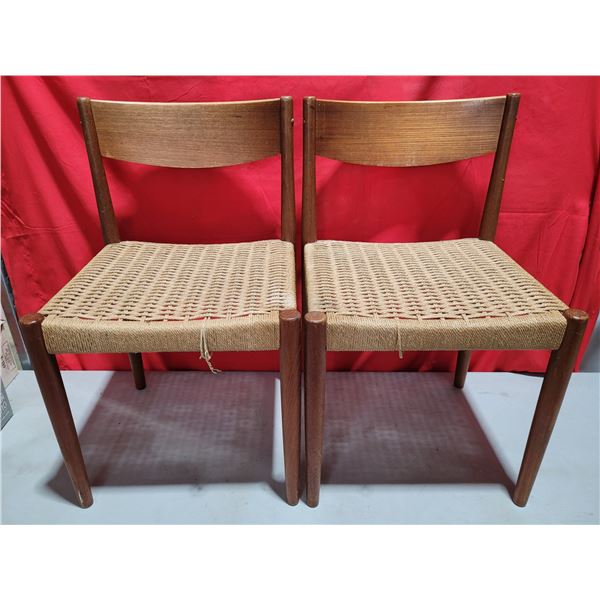 Pair of MCM Teak Dining Chairs