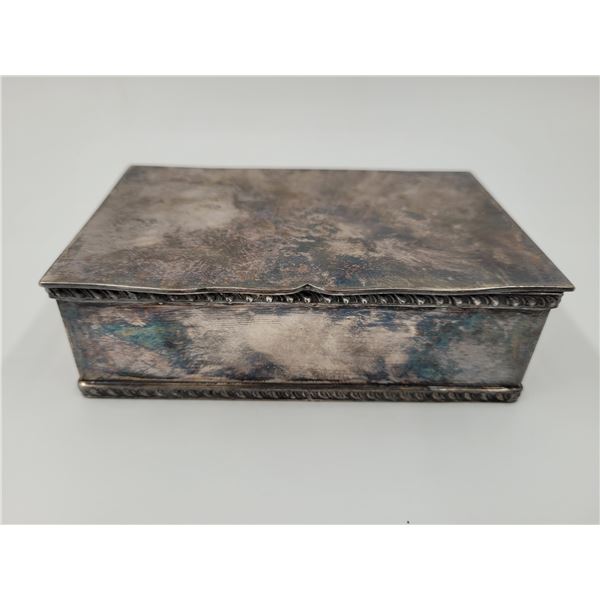 VTG Old English Reproduction Silver-Plated Trinket Box