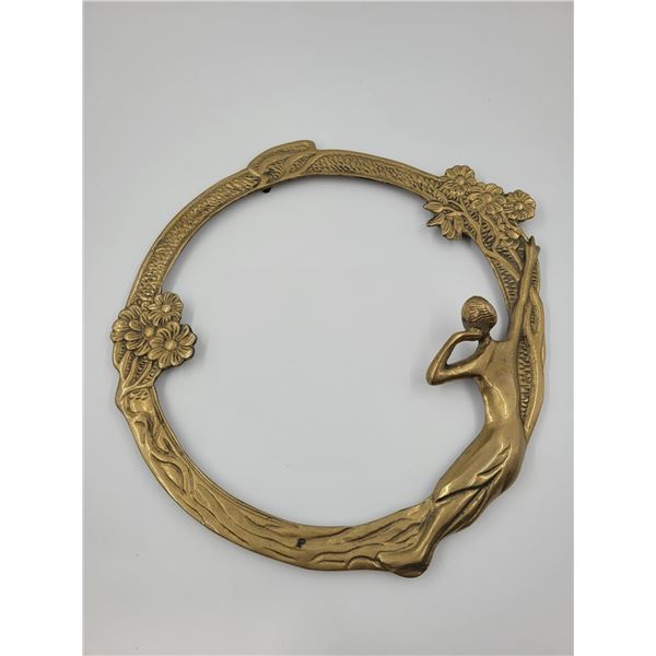 Brass Art Nouveau Female Figure Decor