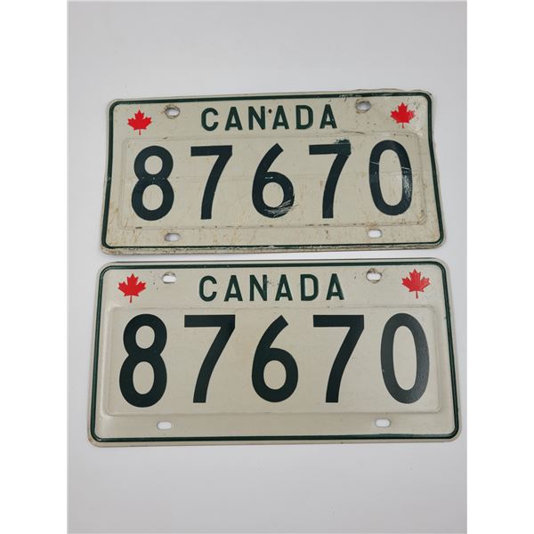 VTG Canadian License Plate Set