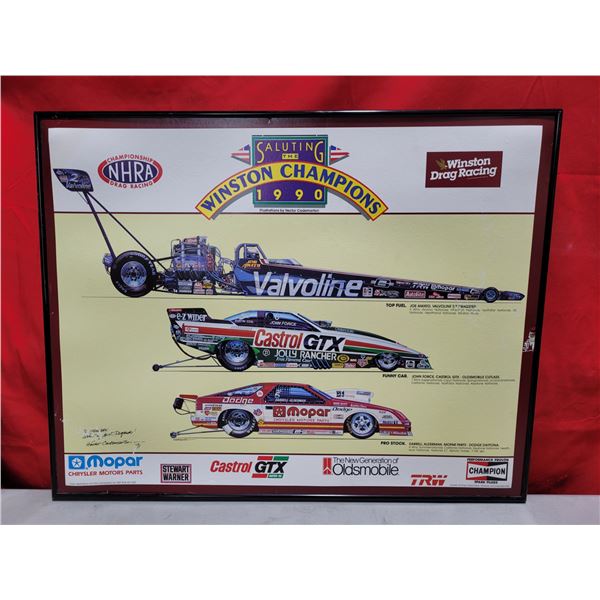 Signed Winston Drag Racing Champions Print