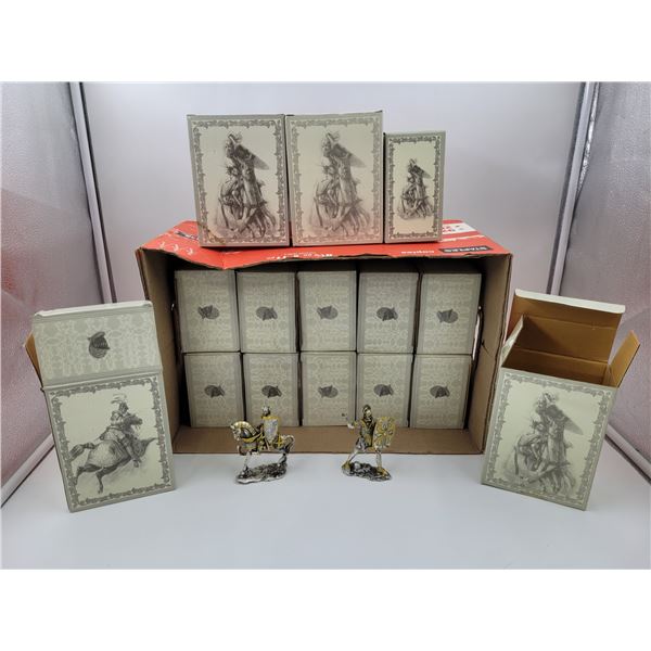 Lot of Assorted Pewter Knight Figurines