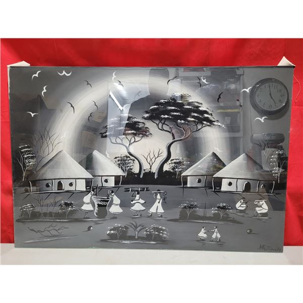 African Village Print by Mkutumula