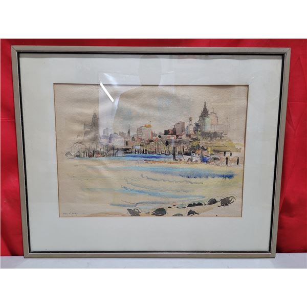 Framed "Water Front" Painting by Alice Wiley