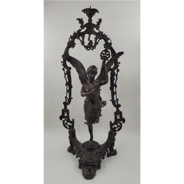 French Painted Brass Candleholder