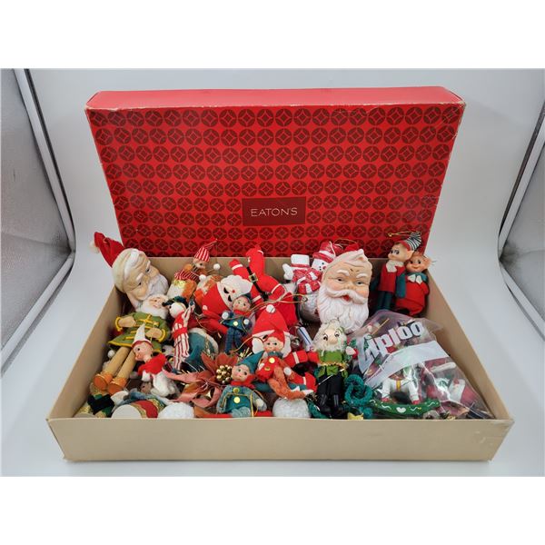 Lot of VTG Christmas Ornaments w/ Eaton's Box