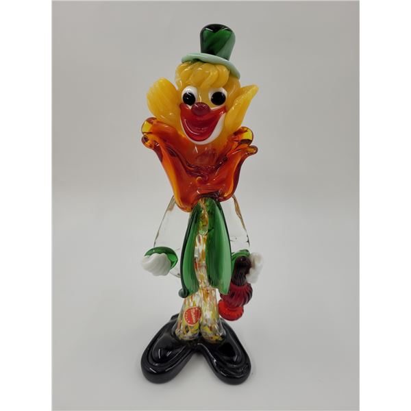 Murano Art Glass Clown Figurine Made in Italy