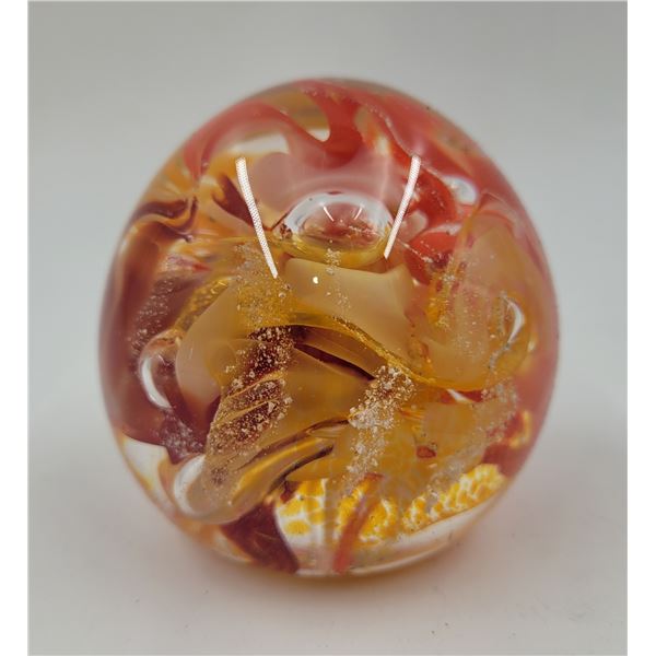 Hand-Blown Art Glass Paperweight