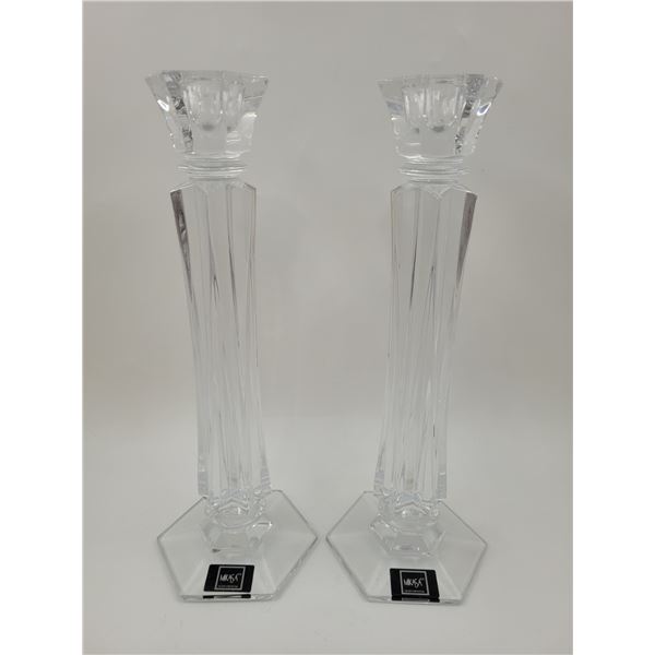 Pair of Mikasa Crystal Candleholders