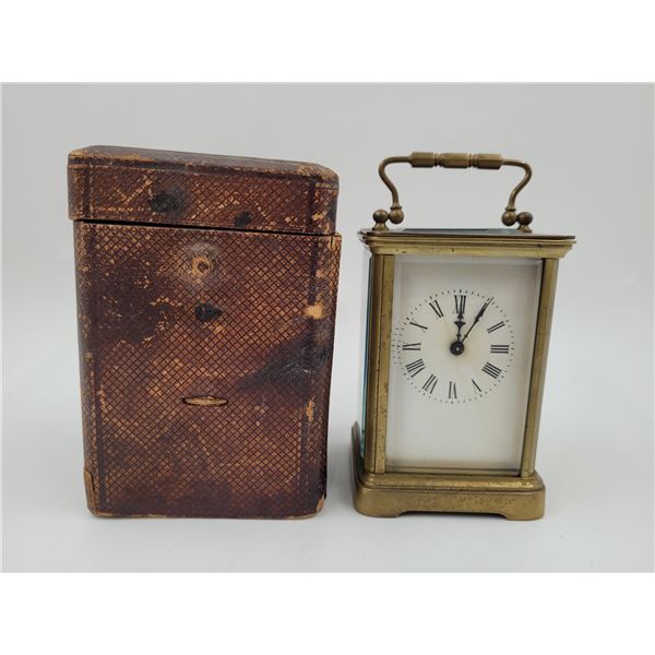 Antique French Brass Carriage Clock