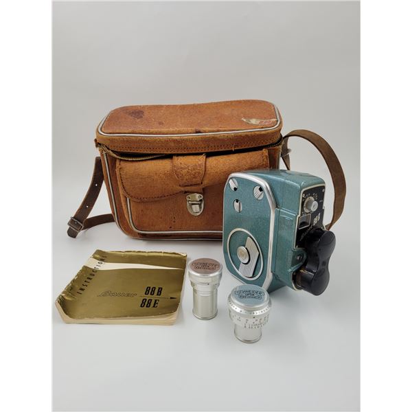 VTG Bauer 88B Movie Camera w/ Manual, Case, & Lenses